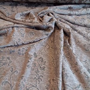 Stretch Floral Metallic Mink Jersey