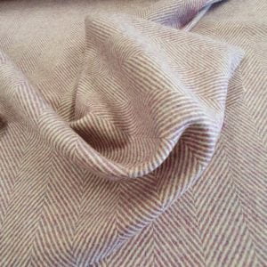Orchid and Parchment Herringbone Wool Coating