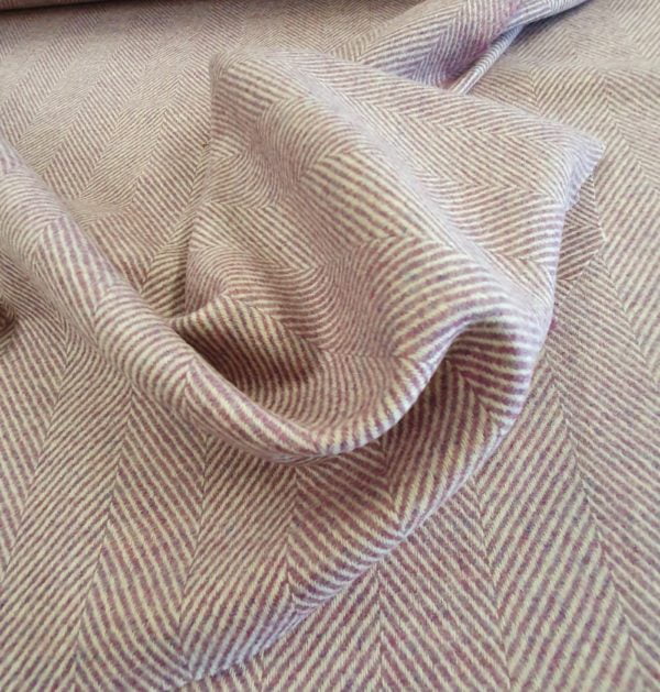 Orchid and Parchment Herringbone Wool Coating