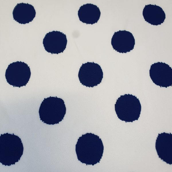 Polyester Marocaine Faille Panama in Navy Polka Spot - Image 2