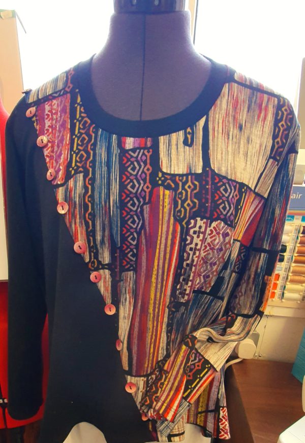 Stretch Ponte de Roma Jersey in Autumnal Abstract Blocks - Image 6