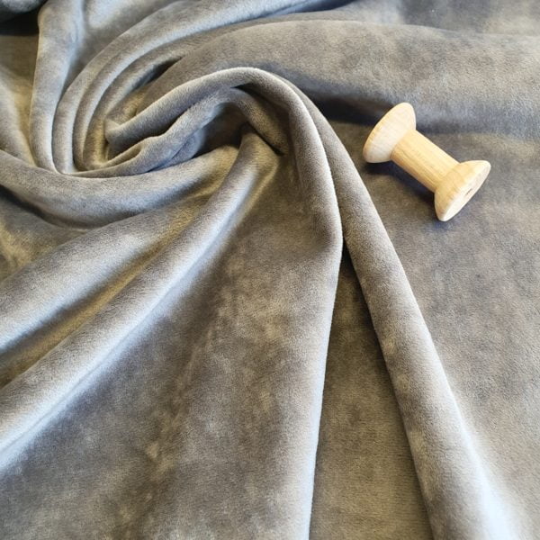 Stretch Velvet Melange Ponte Jersey in Smokey Chinchilla Taupe - Image 2
