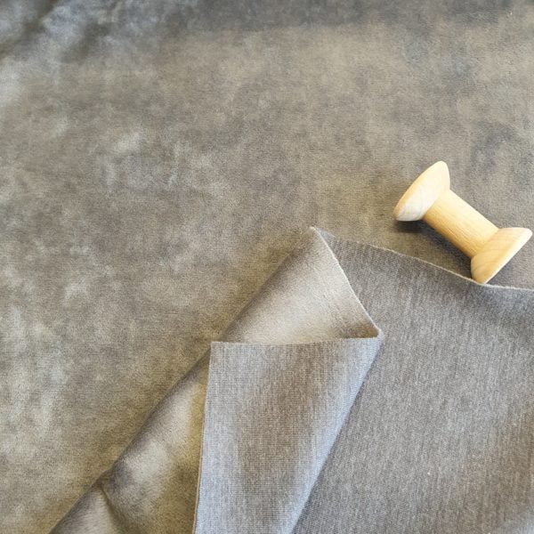Stretch Velvet Melange Ponte Jersey in Smokey Chinchilla Taupe