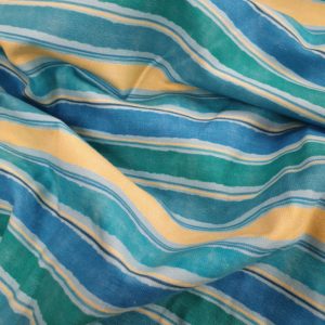 Cotton Stretch Jersey 'Summer Bright Stripe' Sold per 1/2mt
