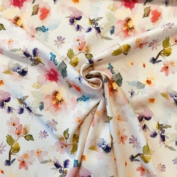 Spring pastel floral in Polyester Marocaine Faille Panama - Image 4