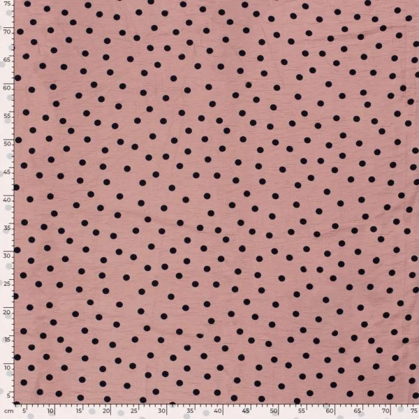 Viscose Nylon Crepon Fabric Over Printed in Dark Navy Coin Spots - Image 6