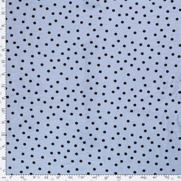 Viscose Nylon Crepon Fabric Over Printed in Dark Navy Coin Spots - Image 2