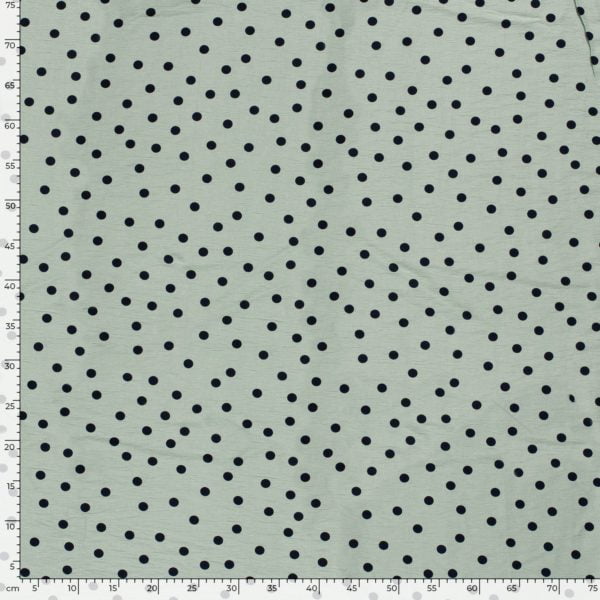 Viscose Nylon Crepon Fabric Over Printed in Dark Navy Coin Spots - Image 10