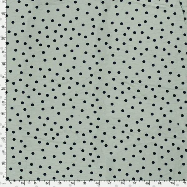 Viscose Nylon Crepon Fabric Over Printed in Dark Navy Coin Spots - Image 10