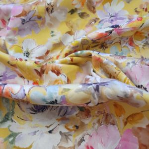 Golden Sunset Floral Cotton Sateen