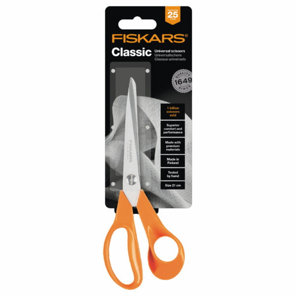 Classic Universal General Purpose Scissors: (RH): 21cm or 8.25in by Fiskars