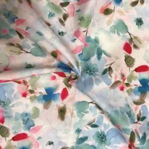 Superior Cotton 'London Lawn' soft floral print 'Eucalyptus'