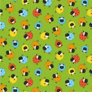 Cotton Fabrics by Nutex 81190-Happy Sheep, sold per 1/2mt