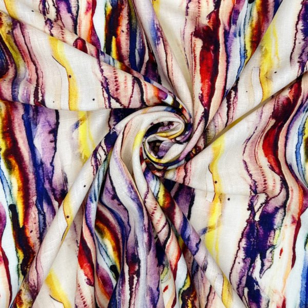 Fabulous Flax soft Linen Viscose print 'Melissa'