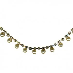 Beaded Pearled drop and Diamantee Trim