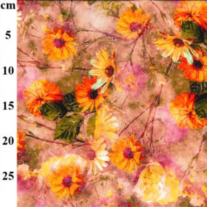 Viscose Peachskin Twill Dusty Pink Floral
