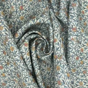 Waterproof Outdoor Fabric in William Morris design | Birds Pomegranate Tourmaline