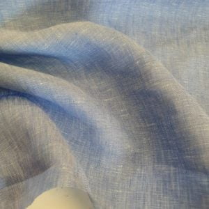 Cool Irish Linen 'Shirting' in Flax Blue
