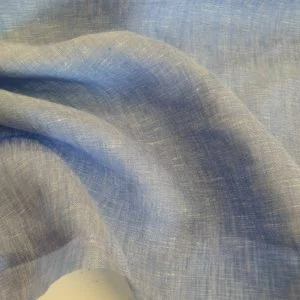 Cool Irish Linen 'Shirting' in Flax Blue