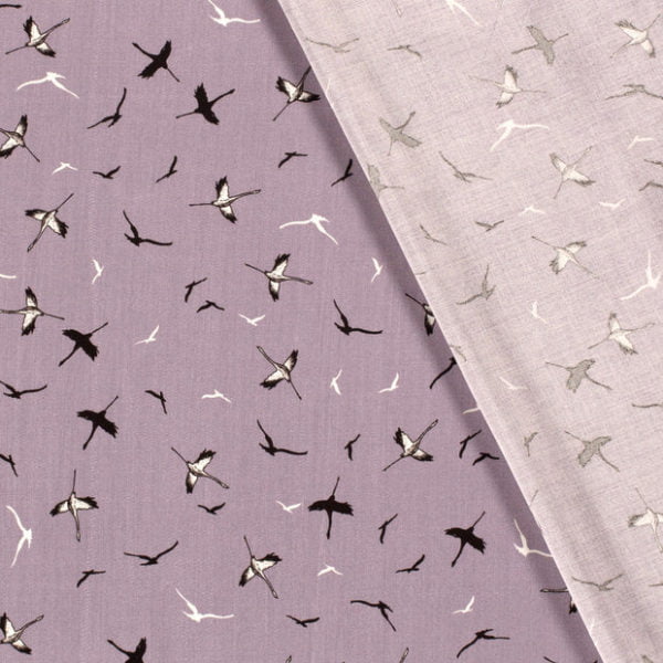 Bamboo Poplin in Mauve Birds - Image 3