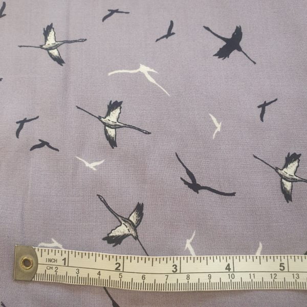 Bamboo Poplin in Mauve Birds - Image 5