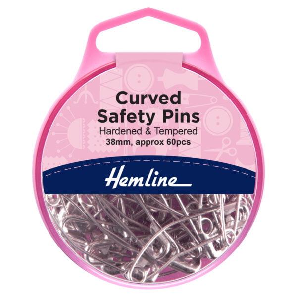 Hardened and tempered quality Curved safety pins in a useful closable storage box. Nickel - Image 3