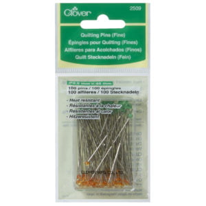 Dressmaking Pins - Glass Coloured Head Fine Quilting Straight Pins by Clover