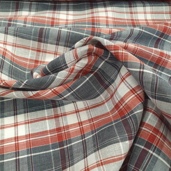 Irish Linen Cotton Hankerchief Shirting Check