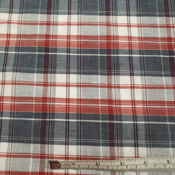 Irish Linen Cotton Hankerchief Shirting Check - Image 3
