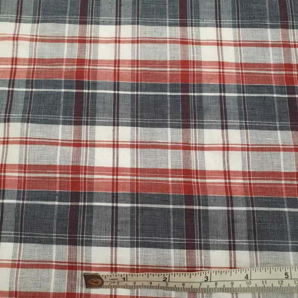 Irish Linen Cotton Hankerchief Shirting Check - Image 3