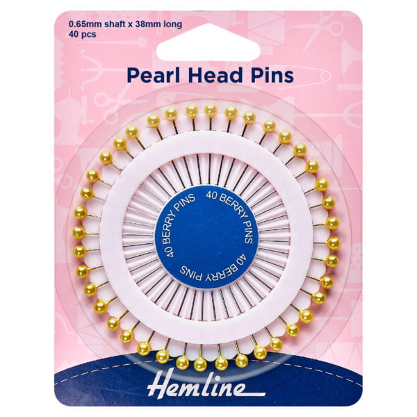 Dressmaking Pins - Nickel plated steel with colourful decorative pearl heads on a pin wheel - Image 2