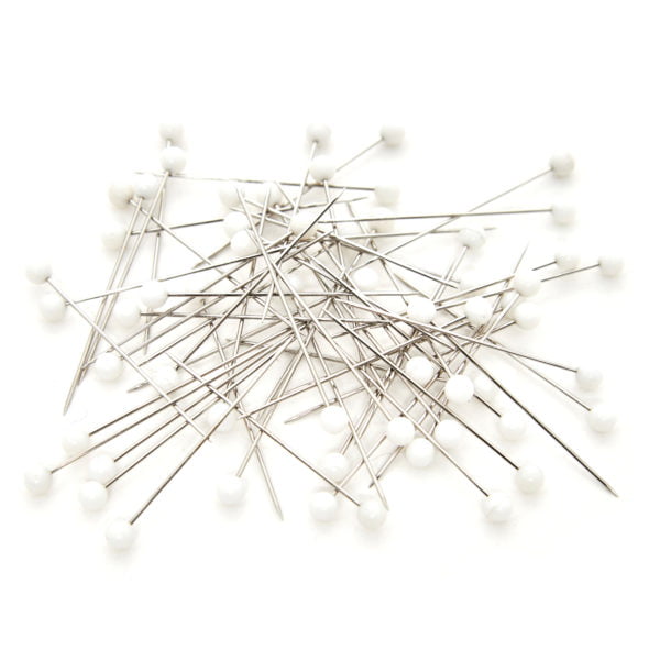 Plastic Head: Nickel Plated Steel Pins: 0.58 x 38mm: 60 Pieces by Hemline Gold - Image 2