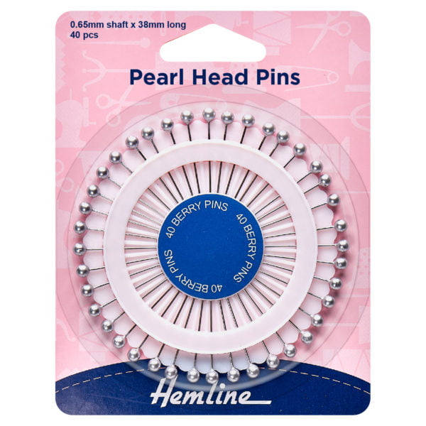 Dressmaking Pins - Nickel plated steel with colourful decorative pearl heads on a pin wheel - Image 3