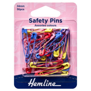 Assorted Coloured 34mm Safety Pins