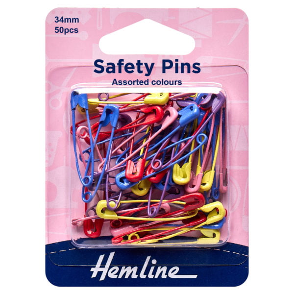 Assorted Coloured 34mm Safety Pins
