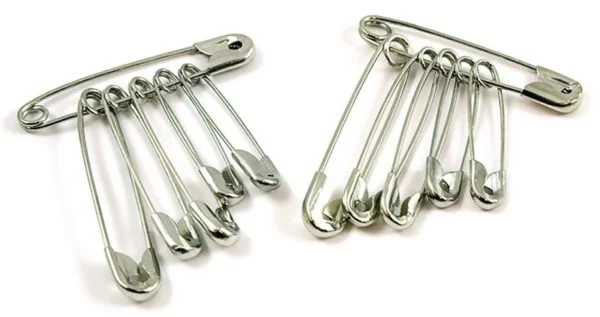 Assorted Sized Nickel Safety Pins