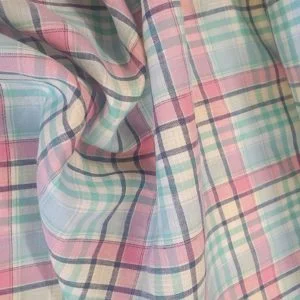 100% Irish Linen Summer Pastel Check
