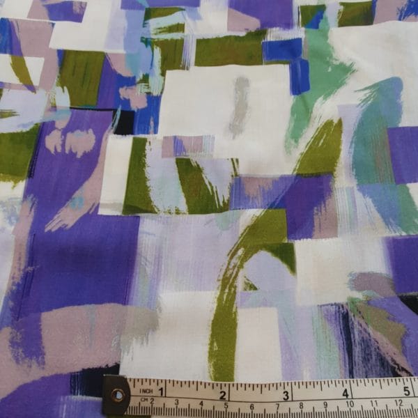 Viscose Digital Printed Poplin in Abstract Lupin tones - Image 5