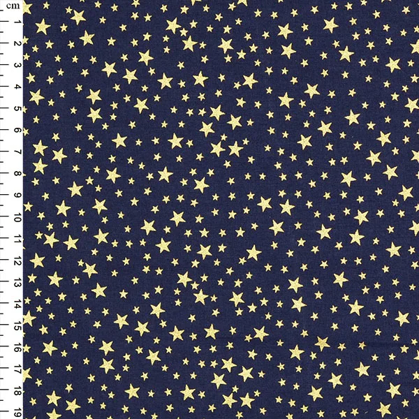 Metallic Star Christmas Cotton, sold per 1/2mtr