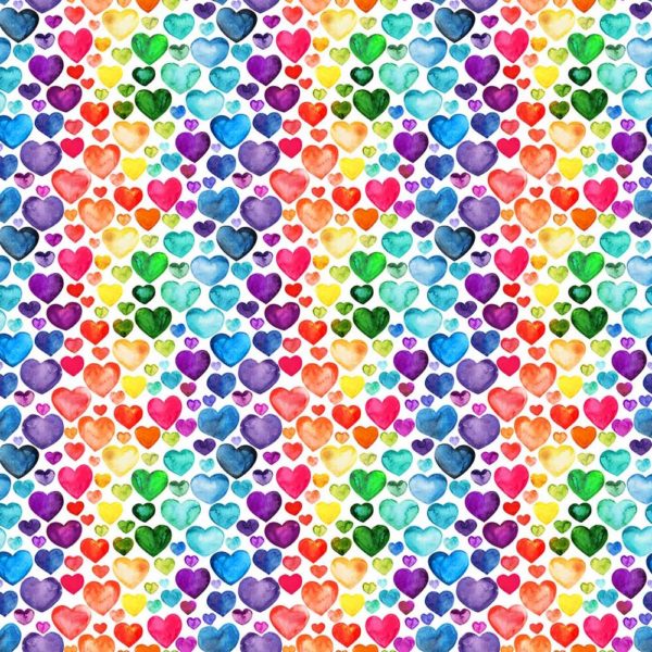 100% Cotton Fabric 'Love Hearts'