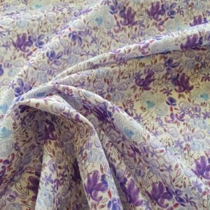 Superior Cotton 'London Lawn' soft floral print 'Violet'