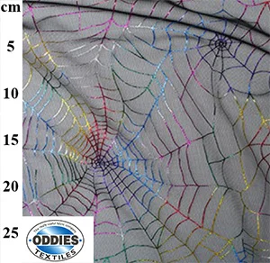 Halloween Spider Web Net Rainbow Metallic