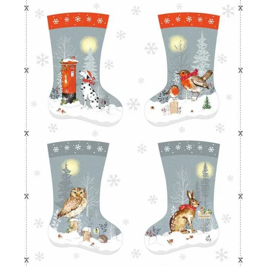 Winter Moon Christmas Stockings Panel by Nutex 81380