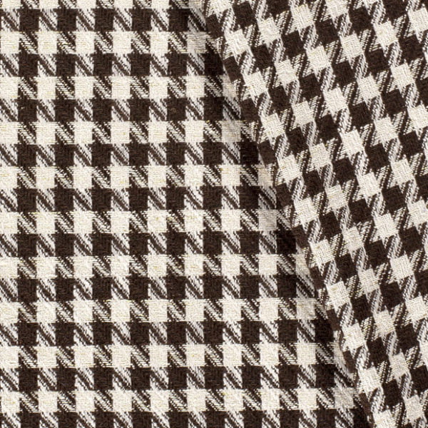 Poly Lurex Large Houndstooth Check Black and White - Image 2
