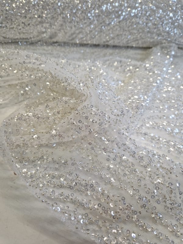 Embroidered and Beaded Sequin Lace 'Abstract Swirl' - Image 4