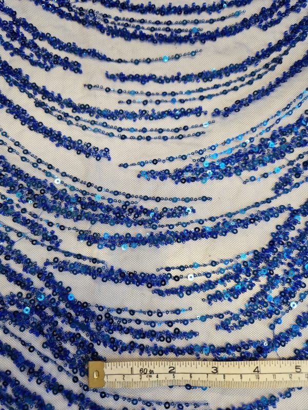 Embroidered and Beaded Sequin Lace 'Abstract Swirl' - Image 5