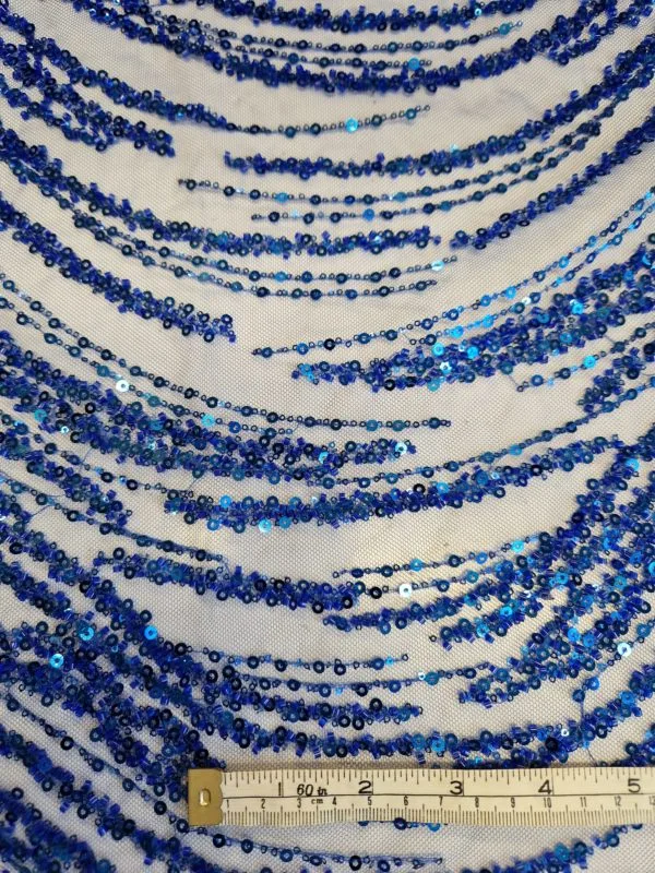 Embroidered and Beaded Sequin Lace 'Abstract Swirl' - Image 5