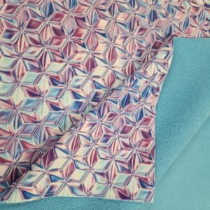 'Diamond Ice' Multi-coloured Soft Shell Fleece lined fabric, Sold per 1/2mt