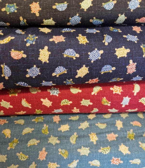 Japanese 100% Cottons 'Turtles' fabric for craft or dress, sold per 1/2mt