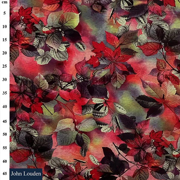 Cranberry Leaf Soft Stretch Ponte de Roma Jersey